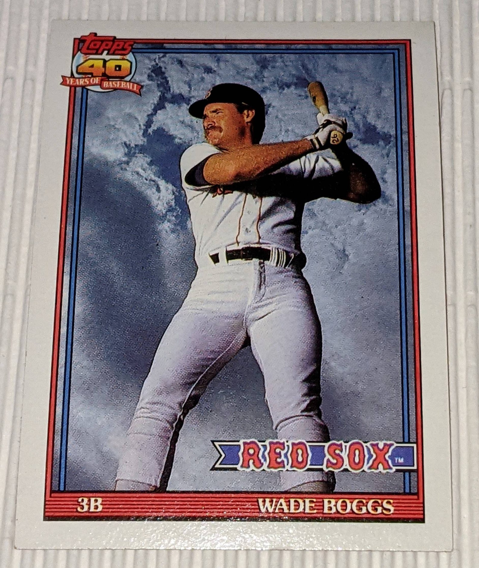 Vintage Wade Boggs Boston Red Sox 1991 Topps 40 Years of | Etsy