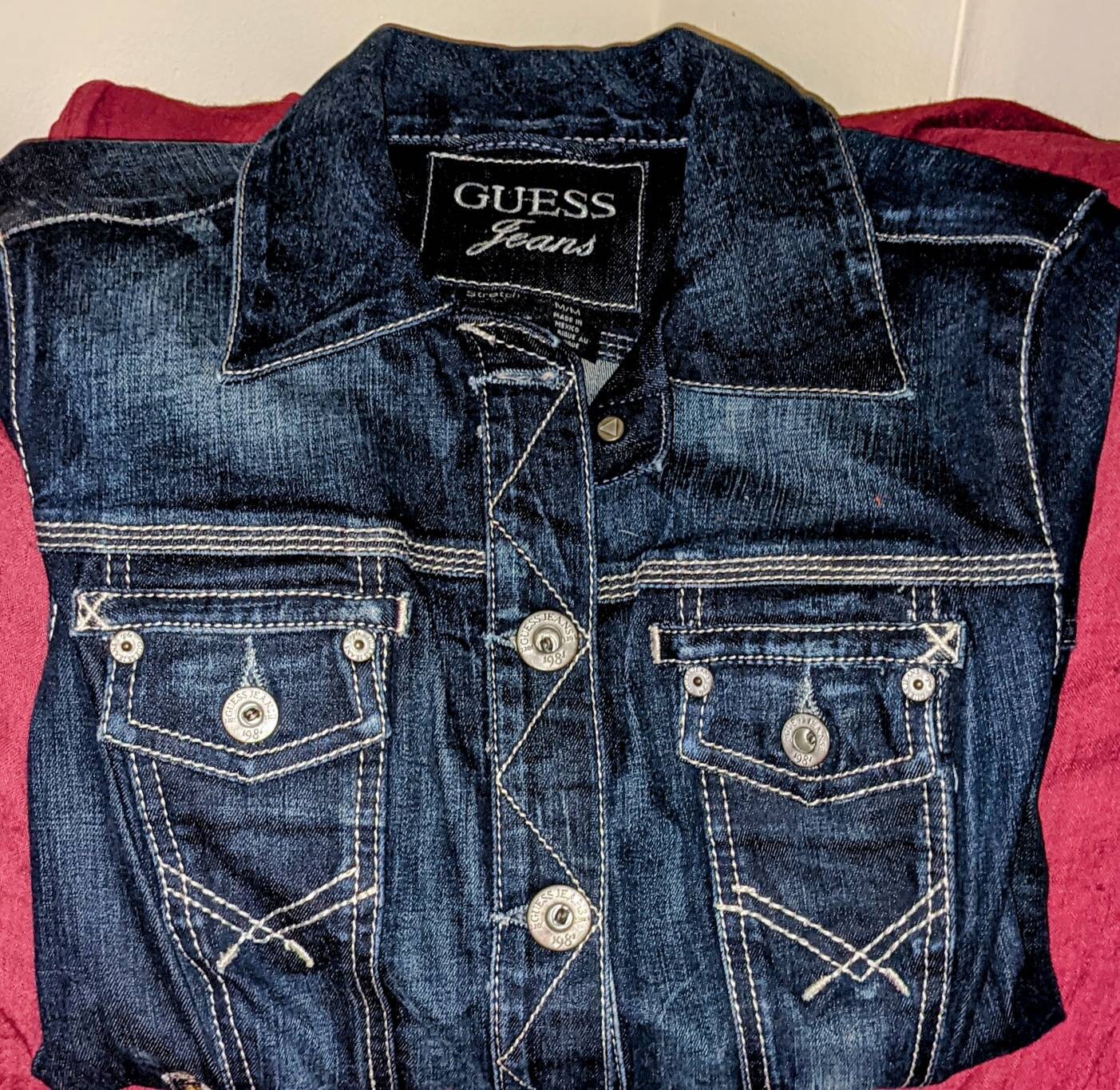 Vintage GUESS Jean Jacket in Dark Wash 