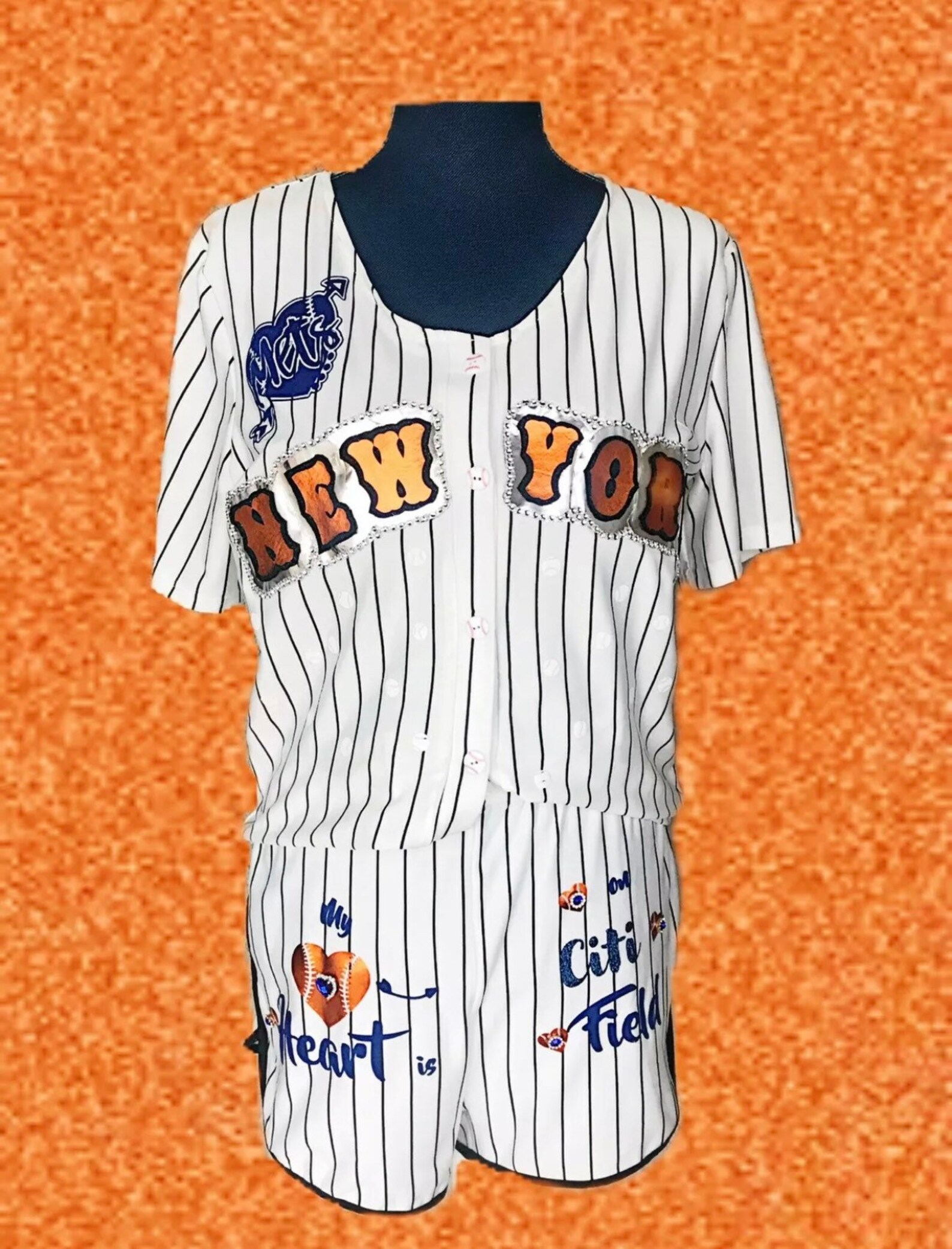 New York Mets 2pc pinstripe PERSONALIZATION jersey Etsy España