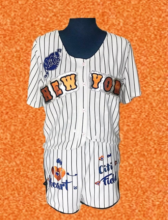 New York Mets 2pc Pinstripe PERSONALIZATION Jersey Back 