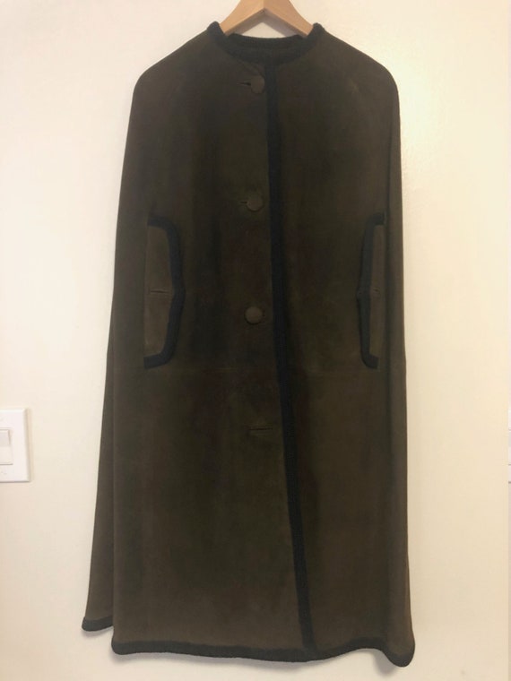 Stunning olive green suede cape