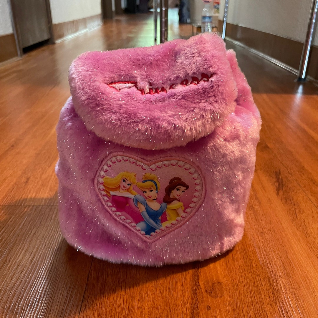 Vintage Disney Princess Pink Fur Satchel, Disney Princess Satchel, Disney, Disney Princess