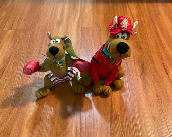 Vintage Scooby Doo Doll Set, Scooby Doo, Boxer Scooby Doo, Fire Fighter Scooby Doo, Scooby Doo Gift, Christmas Gift, Christmas Toys, Gift