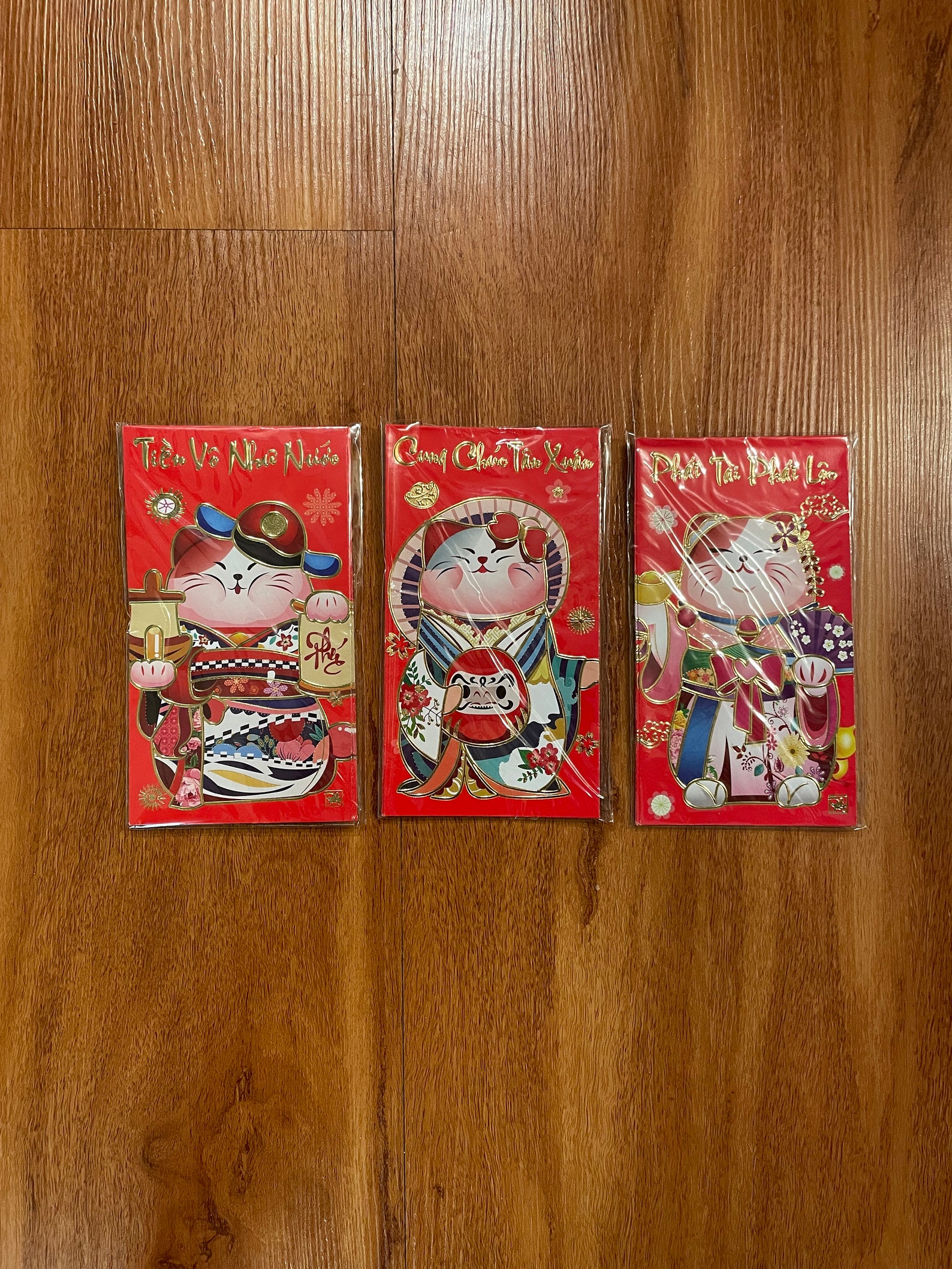 Cat Red Envelopes (Set x3), Red Envelopes, Lunar New Year, Chinese New Year, Wedding Gift, Graduation Gift, Birthday Gift, Christmas Gift