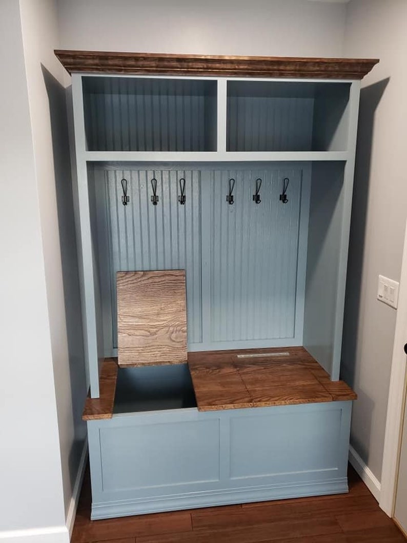THE MARIE Hall Tree Bench Storage Mudroom Lockers Coat Rack Storage