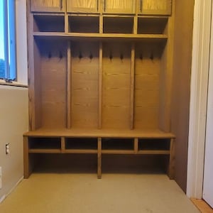 Hall Tree Bench Storage Mudroom Lockers Coat Rack Storage Furniture Cubbies Farmhouse