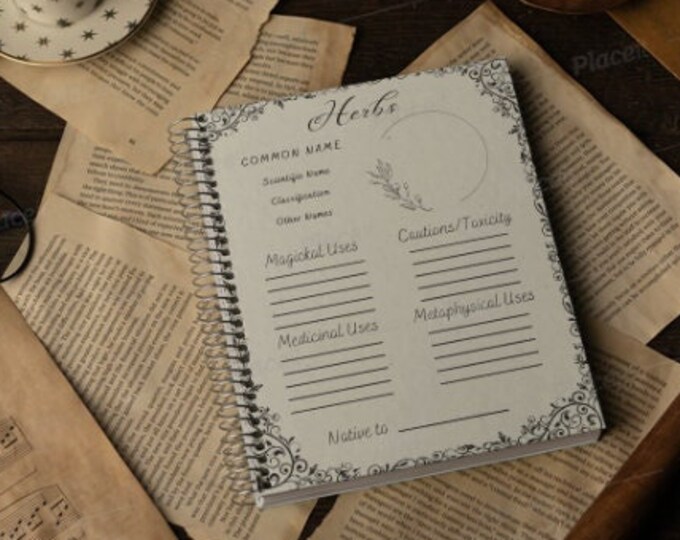 Digital Printable | Instant Download | Herbal Grimoire | Book of Shadows | Worksheets | Reference Guide | Apothecary | Herbal Encyclopedia
