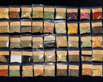 200+ Hard to Find Choices  | Dried Herbs and Spices |  Dried Flowers | Seeds | Roots | Barks | Powders | Herbal Starter KIt | Dried Curios