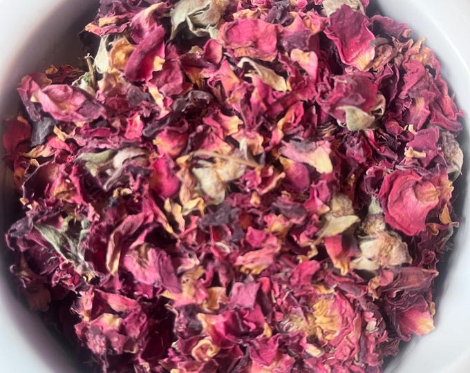 Dried Red Rose Petals | Buds | Dried Flowers | Dried Herbs | Organic Red Rose | Kosher Herbs | Craft Supplies | Herbs for Tea | Rose Tea