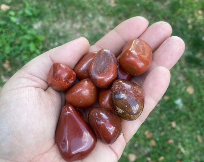 Red Jasper | Medium Tumbled Red Jasper Gemstones | Red Jasper Crystals | Chakra Crystals | Healing Stones | Reiki Stones