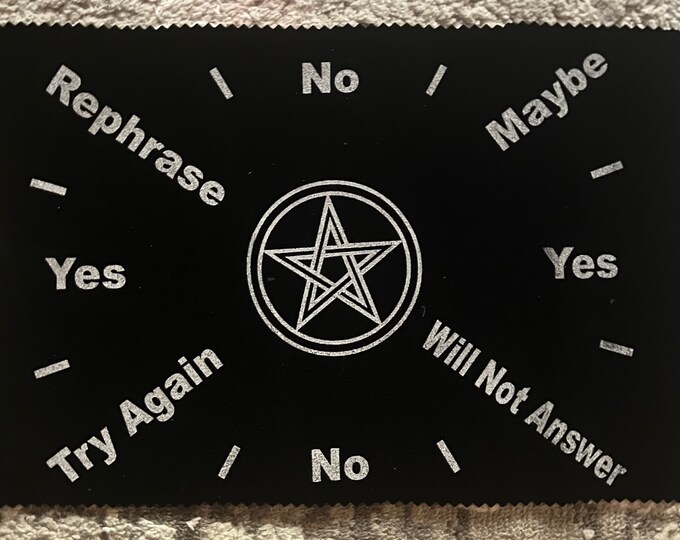 Black and White Pentagram Velveteen Pendulum Altar Cloth | Divination Mat | Pendulum Reading Mat | Black Velvet | Spirit Board