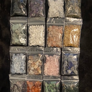 60+ Choices | Flat Price for EVERYTHING! | Crystal Chips | 1.20 Dollar Each 1/2 Oz No Matter Stone Type! | Tumbled Chips | Crystal Confetti