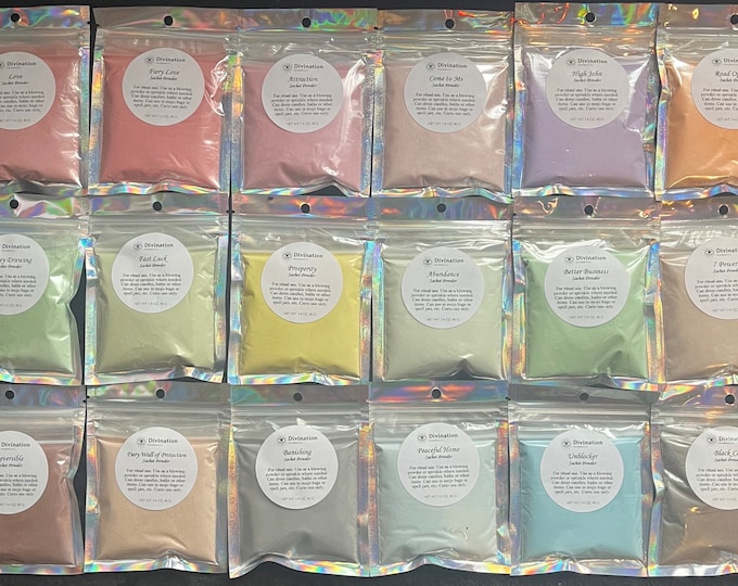 Assortment of Blowing Powders | Sachet Powders | RItual Powders | Wishing Powders | Hoodoo Powders | Ritual Components | Natural Curios
