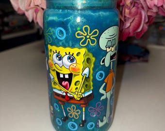 Spongebob Cateye & Waterfall Acrylic Snow Globe 12oz