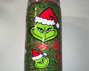 The Grinch Acrylic Tumbler 12oz (Dry Glitter)