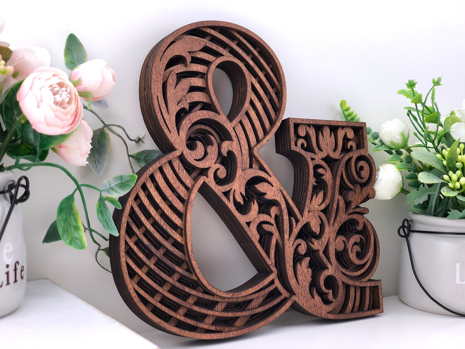 3D Ampersand Wood & Wooden Letters Layered Wood Art Wood Etsy