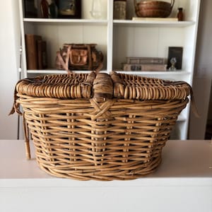 Vintage Fishing Basket, Fly Fishing Creel Gift For Him, Wicker Picnic Basket