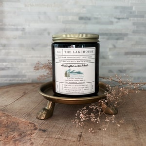 THE LAKE HOUSE Bougie à la cire de soja, parfum d'intérieur de luxe avec jasmin nocturne, bois de santal et cardamome douce, parfum haut de gamme toute l'année image 1