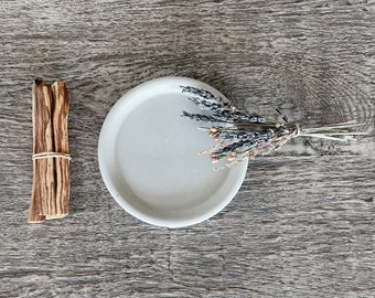 Concrete Smudge Dish for Palo Santo, Sage Stick, Incense