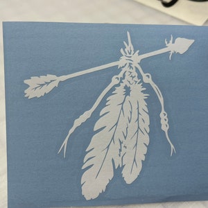 others_american_native_arrow_feathers  Decal Sticker For Use On Laptop, Helmet, Car, Truck, Motorcycle, Windows, Bumper, Wall, and Decor