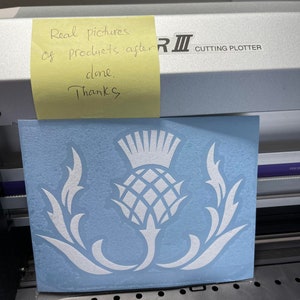 Made in USA - symolic_thistle_scottish Decal Sticker For Use On Laptop, Helmet, Car, Truck, Motorcycle, Windows, Bumper, Wall