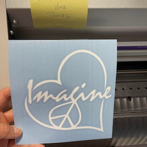 Made in USA - symbolic_imagine_peace Decal Sticker For Use On Laptop, Helmet, Car, Truck, Motorcycle, Windows, Bumper, Wall