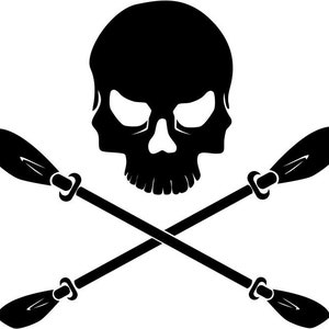 skull_crossed_oars -  Die Cut Vinyl Decal Sticker For Go Kart Car Truck Motorcycle Window Bumper Wall Decor