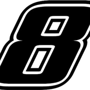 Racing Race Number 8 eight -  Die Cut Vinyl Decal Sticker For Go Kart Car Truck Motorcycle Window Bumper Wall Decor