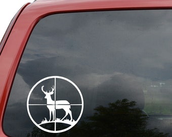 Deer Skull Target Hunting Car Bumper Sticker Decal "SIZES" Deer Skull Target Hunting Car Bumper Sticker Decal "SIZES"