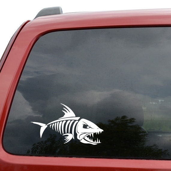 Fish Skeleton Fishing Car Truck Window Decor Vinyl Decal Sticker