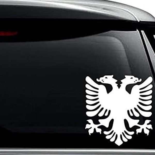 Albanian Eagle Albania Flag Decal Sticker For Use On Laptop, Helmet, Car, Truck, Motorcycle, Windows, Bumper, Wall, and Decor