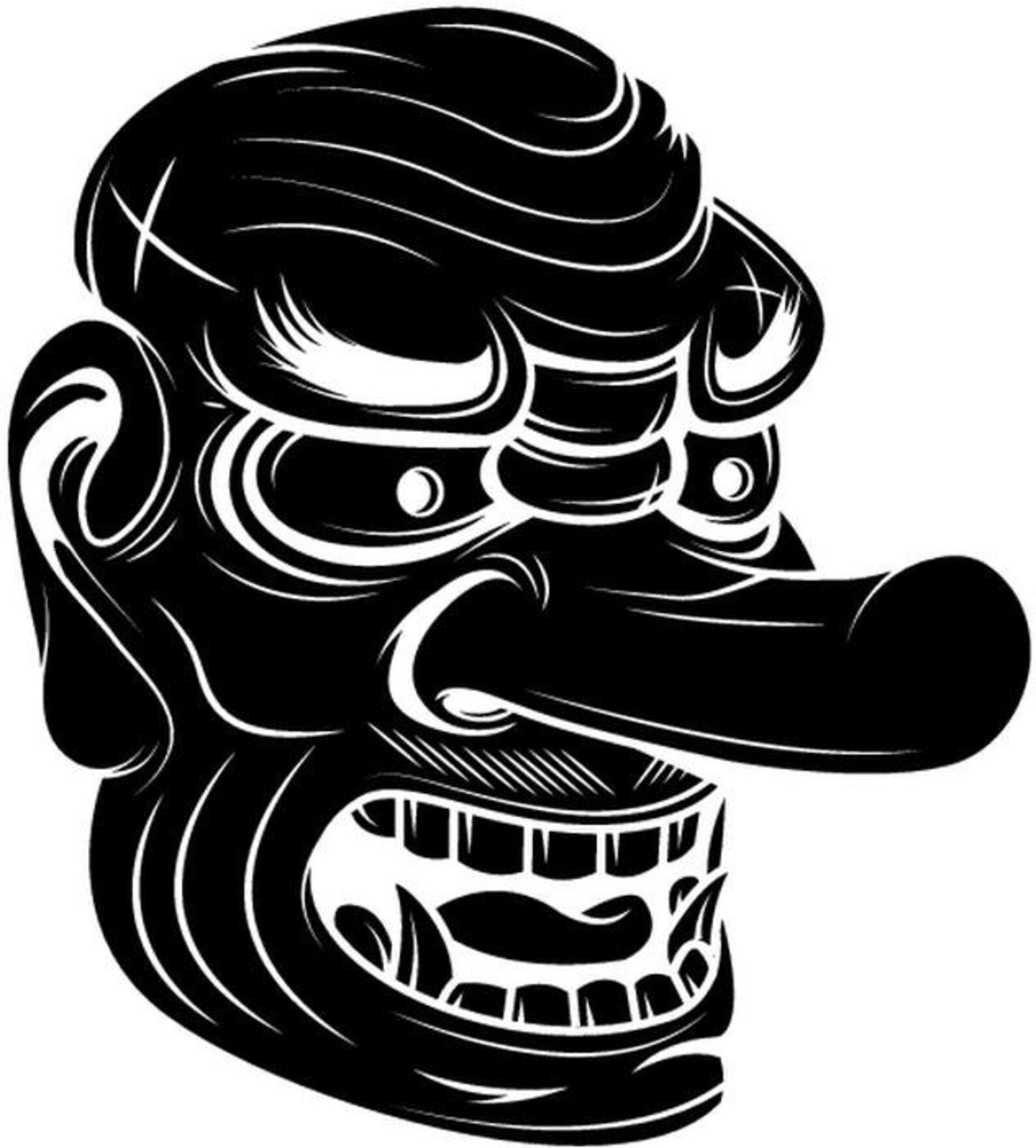 Tengu Vector Sticker Symbolic_tengu_mask - Sticker Graphic - Auto, Wall, Laptop, Cell, Truck ...