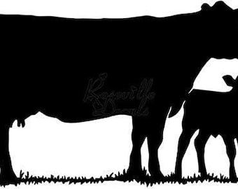 Cow Calf Mom Baby Milk Farm Vinyl Decal Sticker for Home Office Decor Vehicle Window Sign