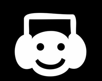 DJ Sticker Vinyl Decal - Music Dance Audio Club Smiley Headphones EDM Car Window