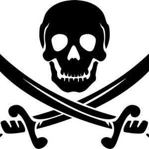 skull_pirate_jolly_roger_swords 1 - Die Cut Vinyl Decal Sticker For Go Kart Car Truck Motorcycle Window Bumper Wall Decor