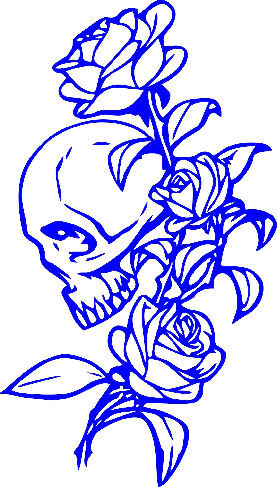 Skull_roses Sticker Vinyl Decal - Etsy