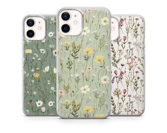 Spring Wildflower telefoonhoesje voor iPhone 15, 14, 13, 12, 11, Samsung S24Ultra, S23FE, S22, A15, A54, A25, A14, Pixel 8A, 8Pro, 7A, 7Pro, 6A