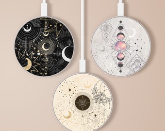 Moon Aesthetic Design Wireless Charger/Charging Station iPhone 13/12/11/XR/XS/7/8+/Samsung Note 10/20/Galaxy S20/S21 FE/S22/Z fold/Z flip