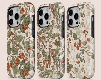 Funda resistente con diseño de bosque y cabaña para iPhone 16 Plus, 15, 14, 13, 12, Google Pixel 9Pro XL, 8A, 7A, 6A, Samsung S24 Ultra, S23, S22 y A54