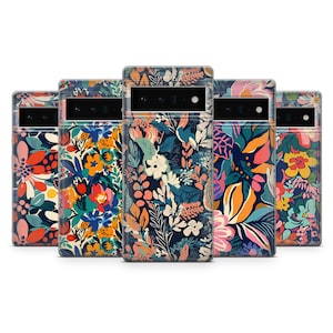 Boho Flower Colorful Phone Case for Google Pixel 9A, 9Pro XL, 8A, 8Pro, 7A, 6A Samsung S25, S24Fe, S23Ultra, A56, A15 iPhone 16E, 15Pro, 14