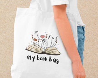 Bolsa de tela para amantes de los libros: bolsa de lona para lectores, bolsa de biblioteca, regalo para amantes de la lectura, bolsa de compras literaria, regalo para profesores, bolsa de algodón reutilizable.