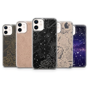 Celestial Aesthetic Phone Case for iPhone 16E, 15, 14, 13, 12 Samsung S25, S24Fe, S23Ultra, A56, A15 Pixel 9A, 9Pro XL, 8A, 8Pro, 7A, 6A
