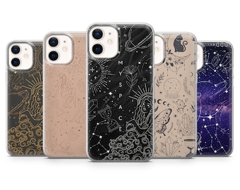 Celestial Aesthetic Phone Case for iPhone 15, 14, 13, 12, 11, Samsung S24Ultra, S23FE, S22, A15, A54, A25, A14, Pixel 8A, 8Pro, 7A, 7Pro, 6A