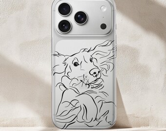 Funda personalizada con diseño de línea de mascotas para iPhone 17Pro, 16E, 15, 14, 13, Samsung S25, S24Fe, S23, A56, A15, Pixel 10Pro XL, 9A, 8A, 8Pro, 7A, 6A