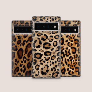 Coque de portable à imprimé léopard pour Google Pixel 9A, 9Pro XL, 8A, 8Pro, 7A, 6A Samsung S25, S24Fe, S23Ultra, A56, A15 iPhone 16E, 15Pro, 14