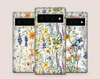 Funda de teléfono floral para Google Pixel 10Pro XL, 9Pro, 9A, 8A, 7Pro, 7A, 6A Samsung S25, S24Fe, S23, A56, A15 iPhone 17, 16Pro, 16E, 15, 14