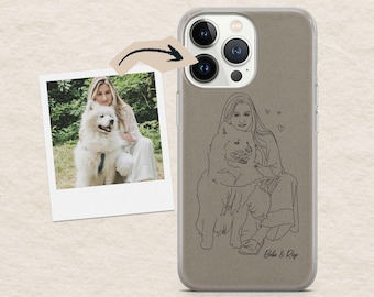 Funda personalizada para teléfono con foto a dibujo lineal para iPhone 17Pro, 16E, 15, 14, 13, Samsung S26, S25Fe, S23, A57, Pixel 10A, 10ProXL, 9A, 8A, 8Pro, 7A