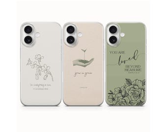 Funda minimalista cristiana para iPhone 17Pro, 16E, 15, 14, 13, Samsung S25, S24Fe, S23, A56, A15, Pixel 10Pro XL, 9A, 8A, 8Pro, 7A, 6A