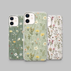 Étui de téléphone Spring Wildflower pour iPhone 16E, 15, 14, 13, 12 Samsung S25, S24Fe, S23Ultra, A56, A15 Pixel 9A, 9Pro XL, 8A, 8Pro, 7A, 6A