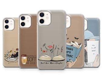 Funda con citas de amantes de los libros para iPhone 17Pro, 16E, 15, 14, 13, Samsung S25, S24Fe, S23, A56, A15, Pixel 10Pro XL, 9A, 8A, 8Pro, 7A, 6A